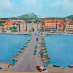 Plaza Brion and the floating pontoons bridge named Queen Emma Bridge